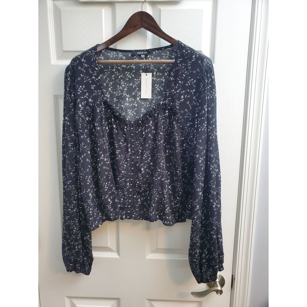 Sugar Lips Womens Rennes Floral Bustier Crop Top Plus Size 3X BNWT